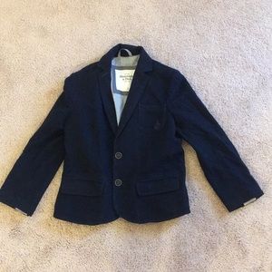 Navy Blazer with seersucker detailing